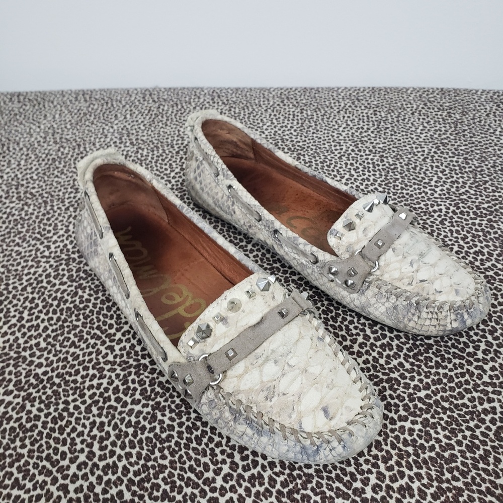 Sam Edleman Snake Print Leather Loafers Size 8